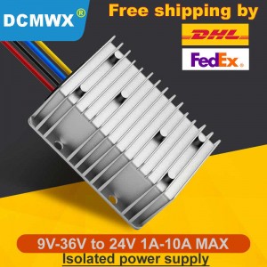 DC-DC Isolated automatic voltage buck or boost power supply converter 12V24V (9V-36V) to 24V1A-10A Automatic Voltage Step-up or Step-down transformer voltage stabilizing converters Voltage regulator power supply adapter Free Shipping By DHL or FEDEX